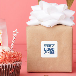 Sticker Carré Emballage d'entreprise avec logo personnalisé de m