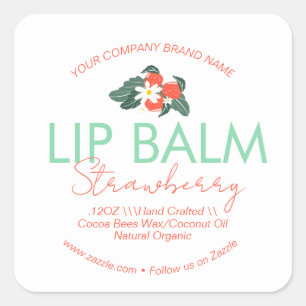 Sticker Carré Emballage d'entreprise de gommage de baume à lèvre