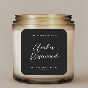 Sticker Carré Emballage moderne en bougie noire