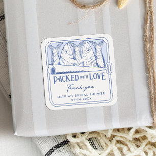 Sticker Carré Emballé De Fête des mariées De Sardines Éminées D'