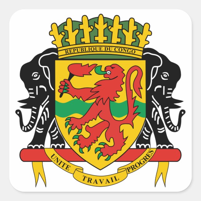 Sticker Carré emblème de la république de congo (Devant)