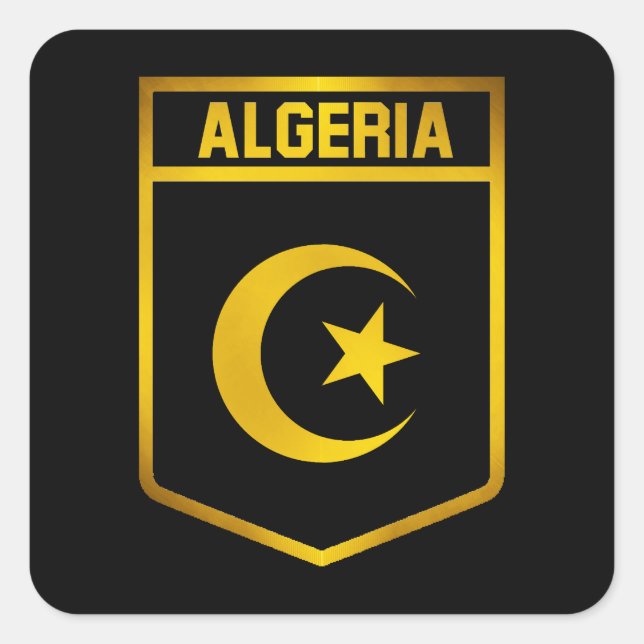 Sticker Carré Emblème de l'Algérie (Devant)