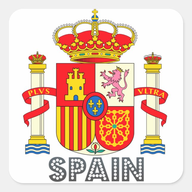 Sticker Carré Emblème d'Espagne (Devant)