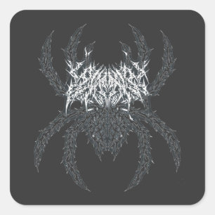 Sticker Carré Emblème gothique arachnéen de discipline sombre