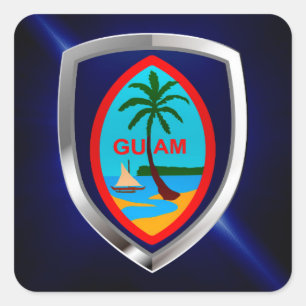 Sticker Carré Emblème métallique de Guam