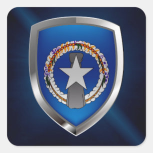 Sticker Carré Emblème métallique des îles Mariannes du Nord