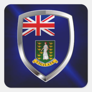 Sticker Carré Emblème métallique des îles Vierges britanniques
