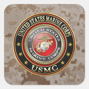Sticker Carré Emblème USMC [Edition spéciale] [3D]