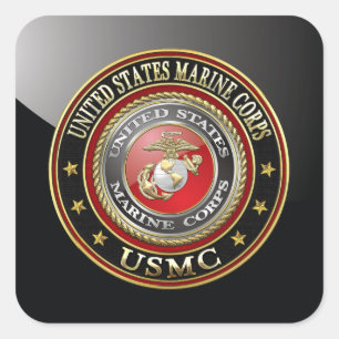 Sticker Carré Emblème USMC [Edition spéciale] [3D]