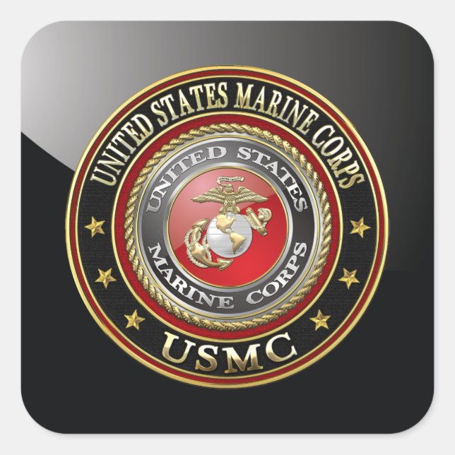 Sticker Carré Emblème USMC [Edition spéciale] [3D] (Devant)
