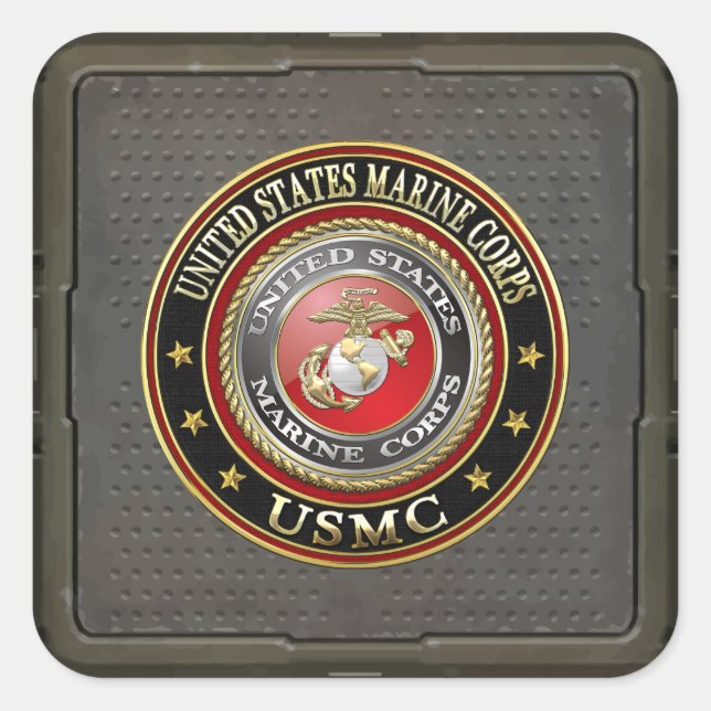Sticker Carré Emblème USMC [Edition spéciale] [3D] (Devant)