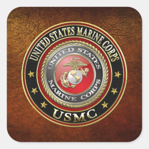 Sticker Carré Emblème USMC [Edition spéciale] [3D]