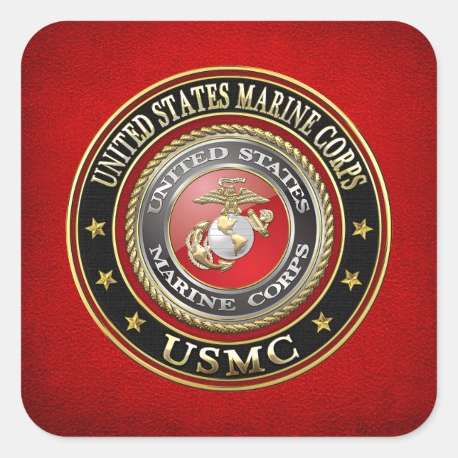 Sticker Carré Emblème USMC [Edition spéciale] [3D] (Devant)