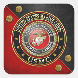 Sticker Carré Emblème USMC [Edition spéciale] [3D]