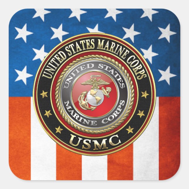 Sticker Carré Emblème USMC [Edition spéciale] [3D] (Devant)