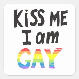 Sticker Carré Embrasse-moi je suis gay