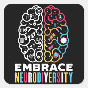 Sticker Carré Embrassez la conception de la neurodiversité pour 