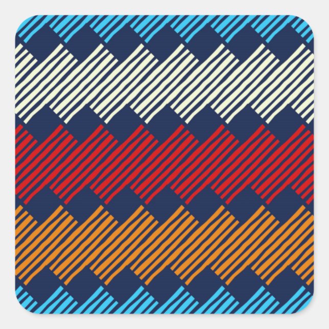 Sticker Carré Embroderie de dentelle de Motif Boho ethnique sur  (Devant)