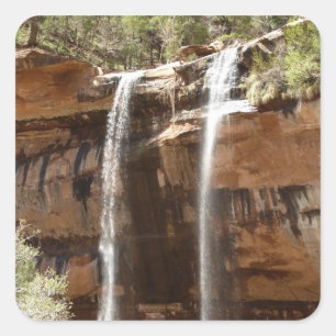 Sticker Carré Emerald Pool Falls IV du parc national de Zion
