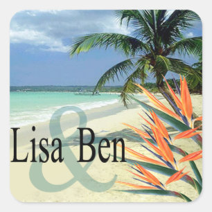 Sticker Carré Emerald Waters Tropical Beach