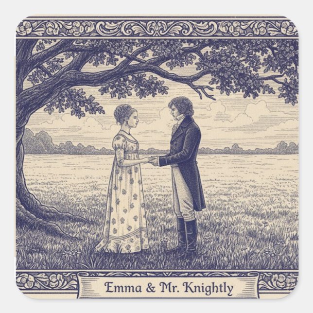 Sticker Carré Emma et M. Knightley (Devant)