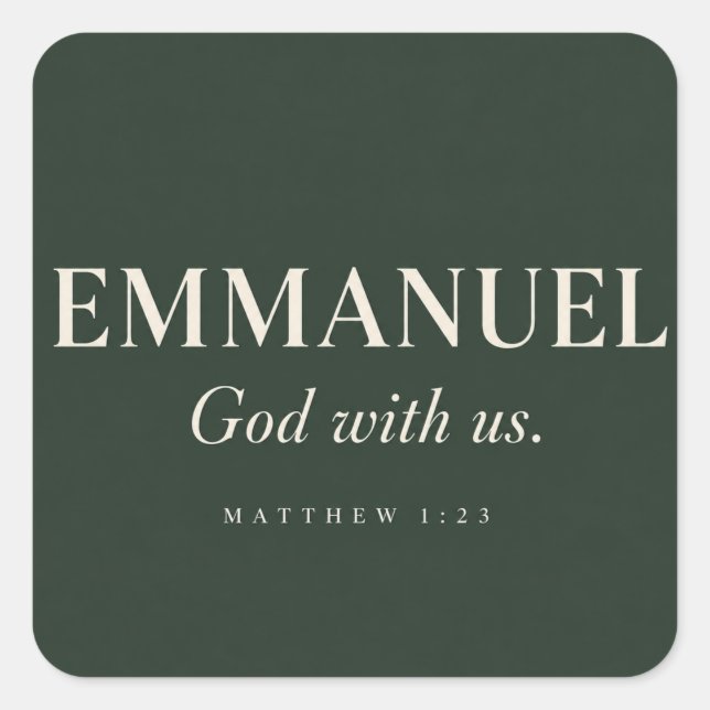 Sticker Carré EMMANUEL | Matthieu 1:23 | Noël (Devant)