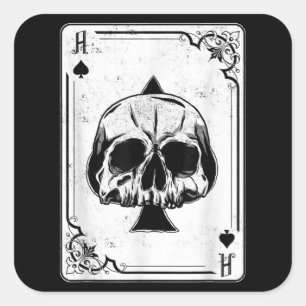 Sticker Carré Emo Gothique Et Punk Ace de Spades Poker Jeu