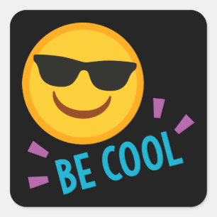 Sticker Carré Emoji Be Cool
