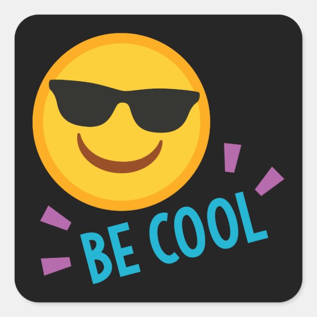 Sticker Carré Emoji Be Cool (Devant)