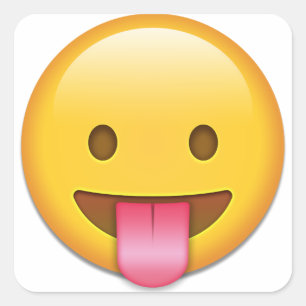 Sticker Carré Emoji Cheeky Tongue Out