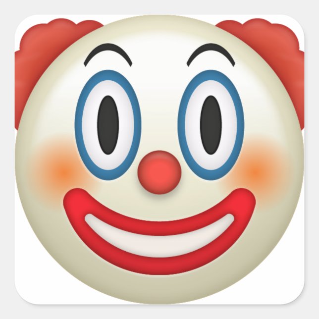 Sticker Carré Emoji Clown (Devant)