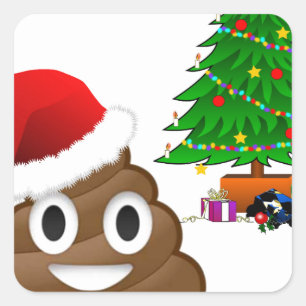 Sticker Carré emoji de noël