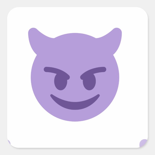 Sticker Carré emoji diable (Devant)