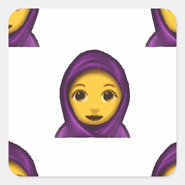 Sticker Carré emoji hajib (Devant)