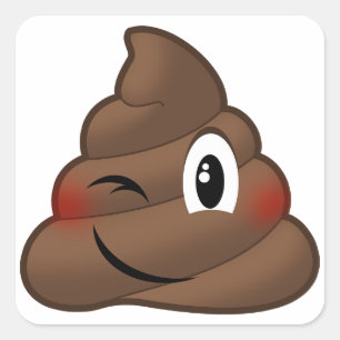 Sticker Carré Emoji Poop