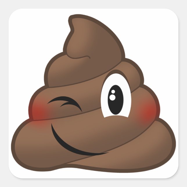 Sticker Carré Emoji Poop (Devant)