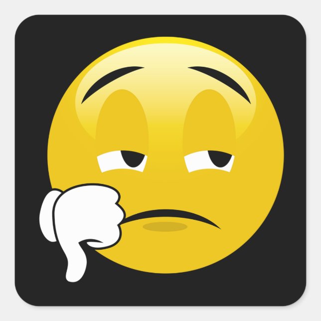 Sticker Carré Emoji pouces vers le bas (Devant)
