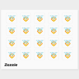 Sticker Carré emoji Surprise angélique
