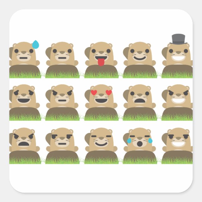 Sticker Carré emojis (Devant)