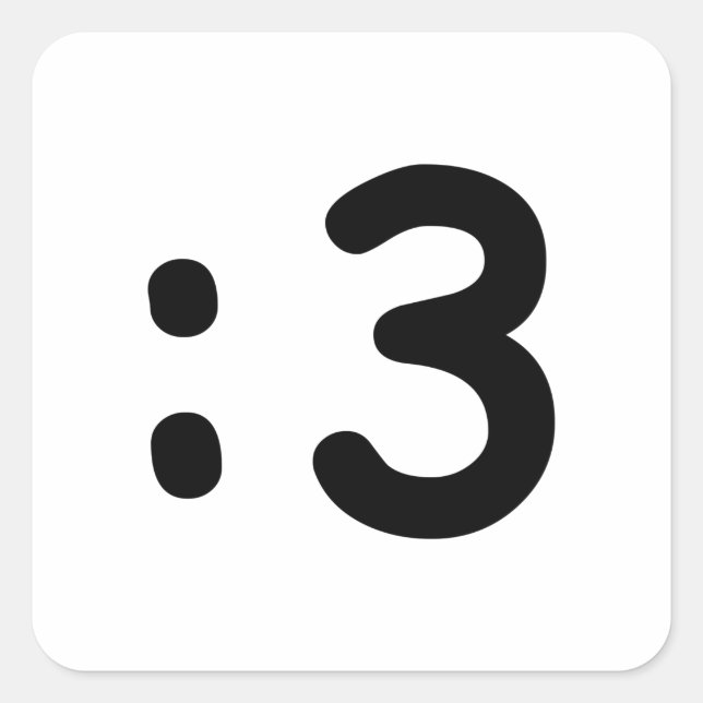 Sticker Carré Émoticône face chat : 3 (Devant)