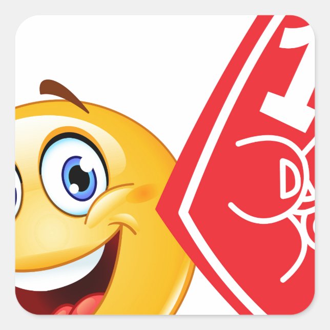 Sticker Carré émoticône sportif (Devant)