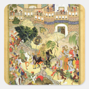 Sticker Carré Empereur Akbar's triumphant entry into Surat, frai