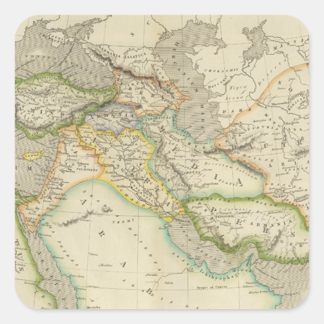 Sticker Carré Empire perse antique (Devant)