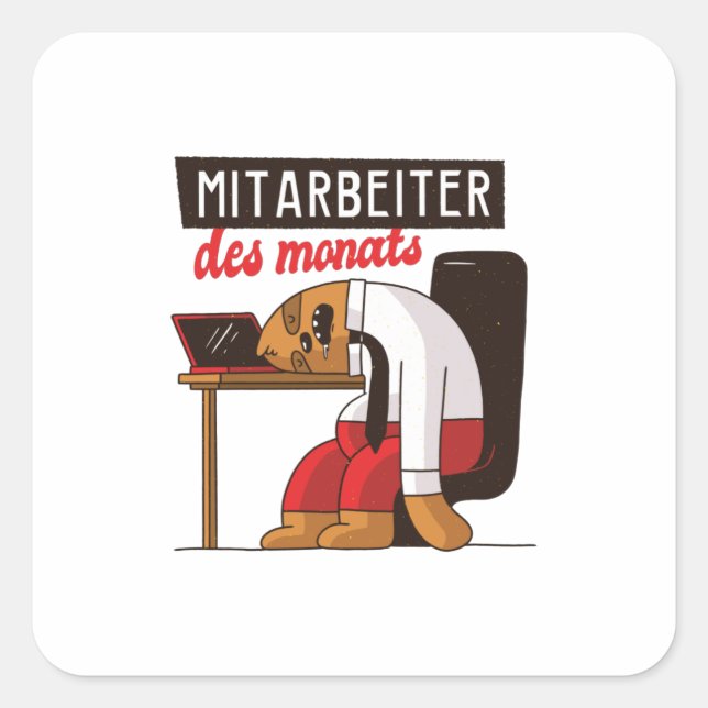 Sticker Carré Employé du mois (Devant)