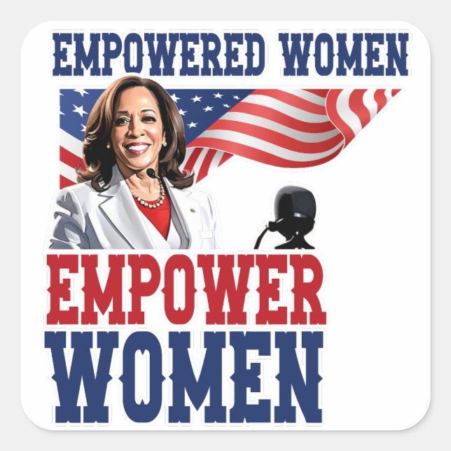 Sticker Carré Emporter les femmes Kamala Harris (Devant)