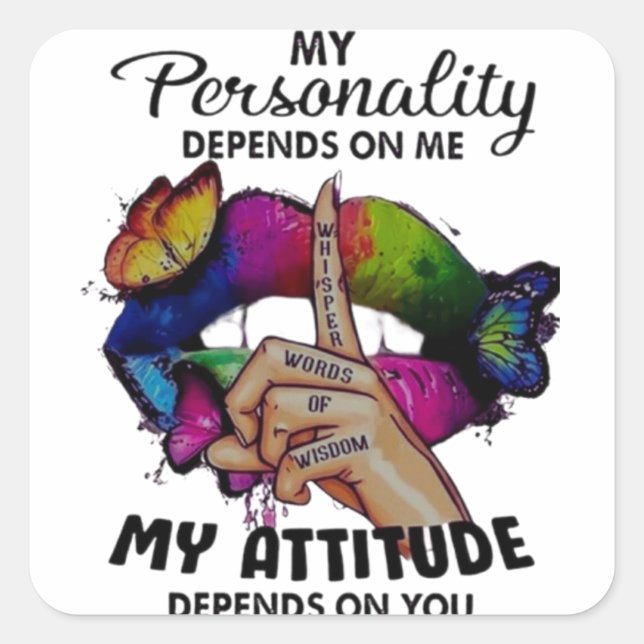 Sticker Carré Empowring Lips Influence Your World (Devant)