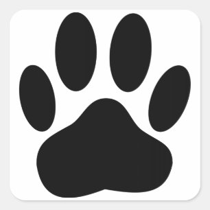 Sticker Carré Empreinte de chien