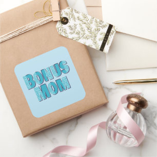 Sticker Carré Empreinte de léopard bleu Bonus Maman