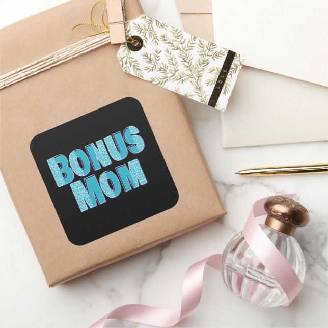 Sticker Carré Empreinte de léopard bleu Bonus Maman (Cadeaux)