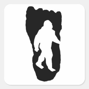 Sticker Carré Empreinte de pas de Bigfoot